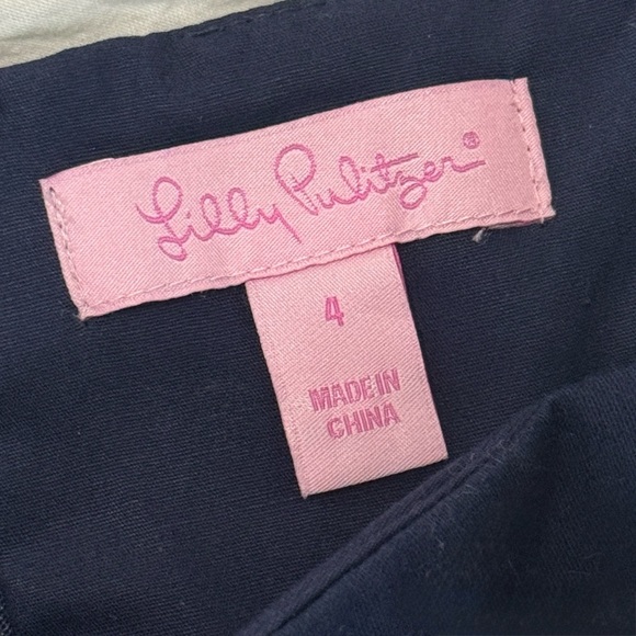 Lilly Pulitzer Mayfield Strapless Mini Dress Navy Starfish Seashell Size 4 - Picture 4 of 4